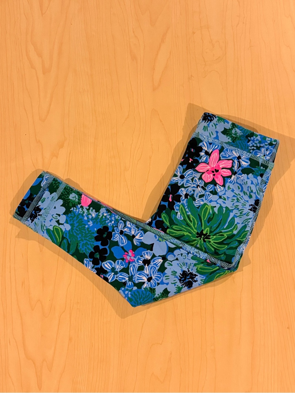 Lilly Pulitzer Girls Floral Leggings - Blue, Green & Pink